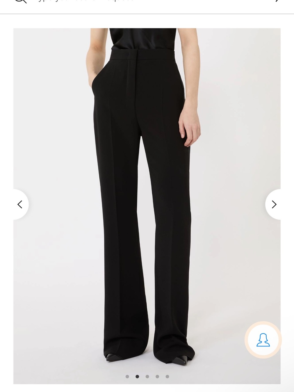 MaxMara Black High-Waist Wide-Leg Dress Pants